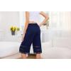 Vlazom Women’s Pettipants Bottom Half Slip Culotte Slip Shorts Pajama Pants Lace Trim Wide Leg Bloomers S-3XL(Navy)