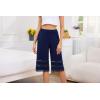 Vlazom Women’s Pettipants Bottom Half Slip Culotte Slip Shorts Pajama Pants Lace Trim Wide Leg Bloomers S-3XL(Navy)
