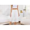 Vlazom Women’s Pettipants Bottom Half Slip Culotte Slip Shorts Pajama Pants Lace Trim Wide Leg Bloomers S-3XL(White)