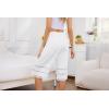 Vlazom Women’s Pettipants Bottom Half Slip Culotte Slip Shorts Pajama Pants Lace Trim Wide Leg Bloomers S-3XL(White)
