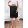 Vlazom Women’s Satin Pettipant Culotte Slip Shorts Lace Trim Wide Leg Bloomers for Split Skirt Under Dress S-3XL(Black)