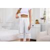 Vlazom Women’s Satin Pettipant Culotte Slip Shorts Lace Trim Wide Leg Bloomers for Split Skirt Under Dress S-3XL(White)