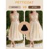 Vlazom Women’s Hoop Petticoat Skirt Short Half Slip Crinoline Underskirt Puffy Tulle Slips for Wedding Ball Gown S-3XL(Black)