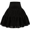 Vlazom Women’s Hoop Petticoat Skirt Short Half Slip Crinoline Underskirt Puffy Tulle Slips for Wedding Ball Gown S-3XL(Black)