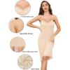Vlazom Women’s Full Slip for Under Dress,Long Lace Cami Slip Dress Soft Modal Underskirt with Adjustable Strap(Nude)