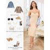 Vlazom Women’s Full Slip for Under Dress,Long Lace Cami Slip Dress Soft Modal Underskirt with Adjustable Strap(Nude)