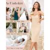 Vlazom Women’s Full Slip for Under Dress,Long Lace Cami Slip Dress Soft Modal Underskirt with Adjustable Strap(Nude)