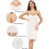 Vlazom Women’s Full Slip for Under Dress,Long Lace Cami Slip Dress Soft Modal Underskirt with Adjustable Strap(White)