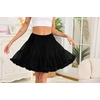Vlazom Women’s Tutu Skirt Petticoat Above Knee Underskirt Tulle Puffy Skirt Crinoline Slip S-3XL(Black)