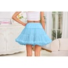 Vlazom Women’s Tutu Skirt Petticoat Above Knee Underskirt Tulle Puffy Skirt Crinoline Slip S-3XL(Light Blue)