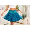 Vlazom Women’s Tutu Skirt Petticoat Above Knee Underskirt Tulle Puffy Skirt Crinoline Slip S-3XL(Peacock Blue)
