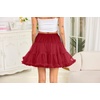 Vlazom Women’s Tutu Skirt Petticoat Above Knee Underskirt Tulle Puffy Skirt Crinoline Slip S-3XL(Red)