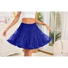 Vlazom Women’s Tutu Skirt Petticoat Above Knee Underskirt Tulle Puffy Skirt Crinoline Slip S-3XL(Royal Blue)