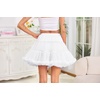 Vlazom Women’s Tutu Skirt Petticoat Above Knee Underskirt Tulle Puffy Skirt Crinoline Slip S-3XL(White)
