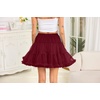 Vlazom Women’s Tutu Skirt Petticoat Above Knee Underskirt Tulle Puffy Skirt Crinoline Slip S-3XL(Wine Red)
