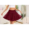 Vlazom Women’s Tutu Skirt Petticoat Above Knee Underskirt Tulle Puffy Skirt Crinoline Slip S-3XL(Wine Red)