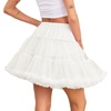 Vlazom Women’s Tutu Skirt Petticoat Above Knee Underskirt Tulle Puffy Skirt Crinoline Slip S-3XL(Beige)