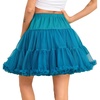 Vlazom Women’s Tutu Skirt Petticoat Above Knee Underskirt Tulle Puffy Skirt Crinoline Slip S-3XL(Peacock Blue)