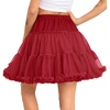 Vlazom Women’s Tutu Skirt Petticoat Above Knee Underskirt Tulle Puffy Skirt Crinoline Slip S-3XL(Red)
