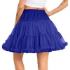 Vlazom Women’s Tutu Skirt Petticoat Above Knee Underskirt Tulle Puffy Skirt Crinoline Slip S-3XL(Royal Blue)